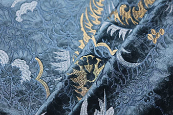 JBL In-Stock High-Quality Exquisite European Style Embroidery Curly Grass Pattern on High Quality Velvet Fabric for cortinam